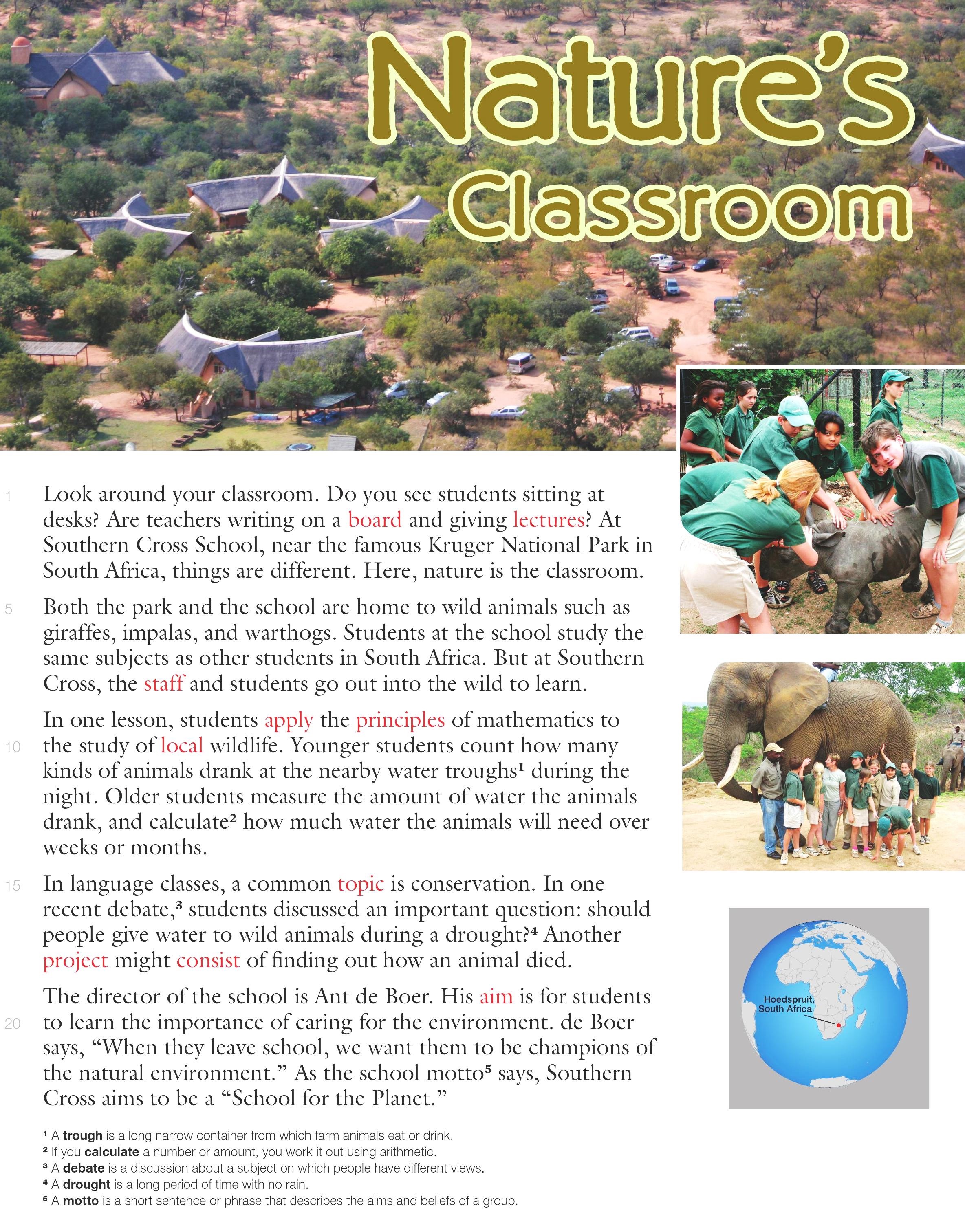 Nature's classroom - SAOHOM English Centre (SHEC)